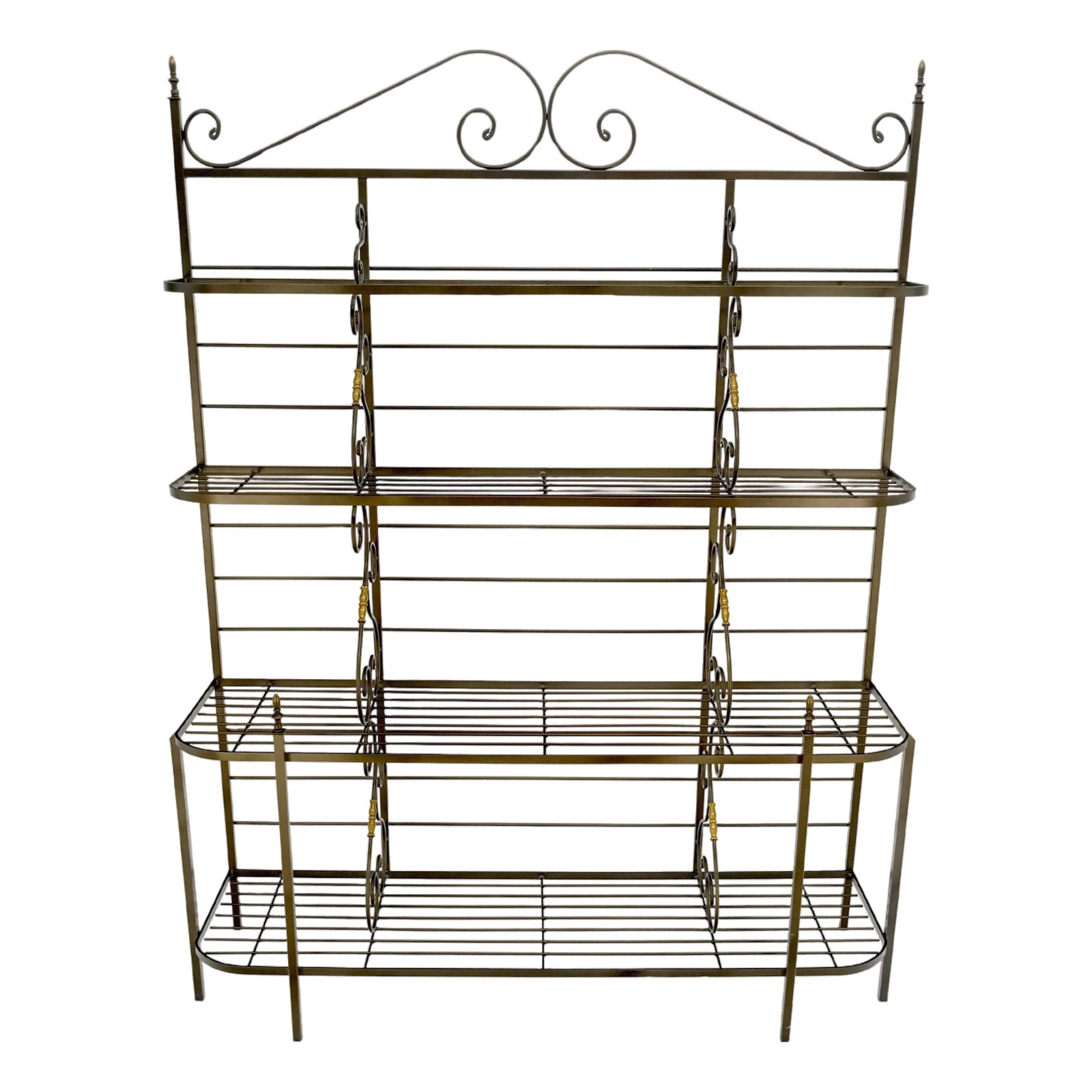 Vintage Steel & Brass Baker's Rack MINT | Chairish