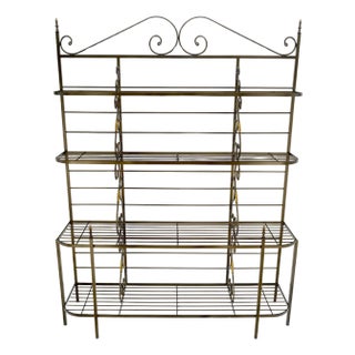 Vintage Steel & Brass Baker's Rack MINT For Sale