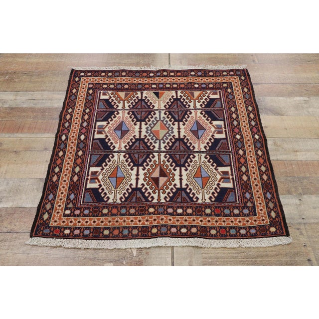 Textile Vintage Persian Shiraz Kilim Rug - 02'11 X 03'01 For Sale - Image 7 of 9