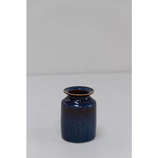 Ceramic Blue Ceramic Vase by Carl-Harry Stålhane for Rörstrand, Sweden, 1960s For Sale - Image 7 of 13
