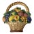 Vintage Ceramic Fruit Basket Wall Plaque For Sale