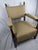 Mid-Century Mission Arts & Crafts Wood Upholstered Armchair With Nailhead Trim For Sale - Image 12 of 17