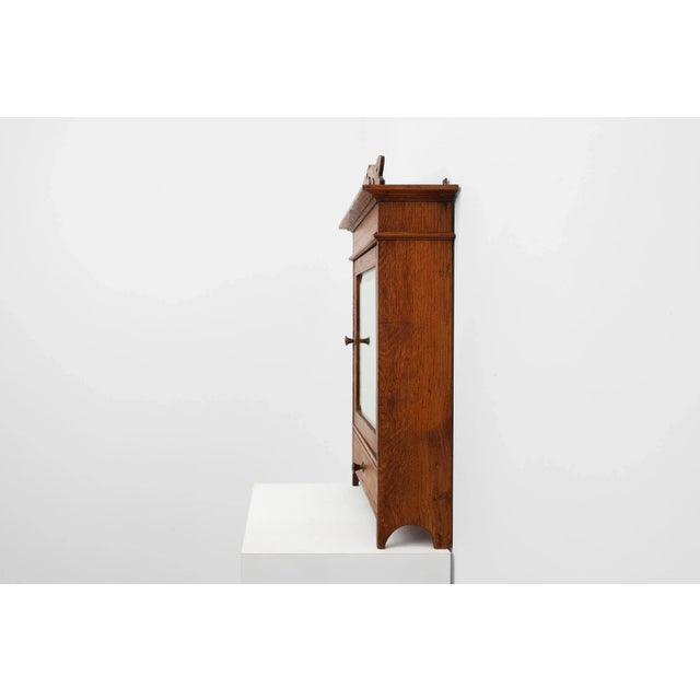 Brown Art Deco Medicine Wall Cabinet in Wood with Mirror, 1930s For Sale - Image 8 of 14