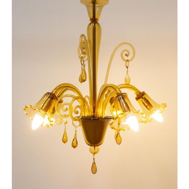 Venetian Murano Blown Glass Chandelier For Sale - Image 10 of 16