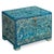 Oriental Blue Painted Pitara Box, 1940s For Sale - Image 10 of 10