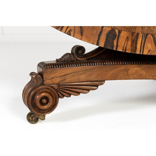 19th Century English Regency Rosewood Centre Table For Sale - Image 3 of 7