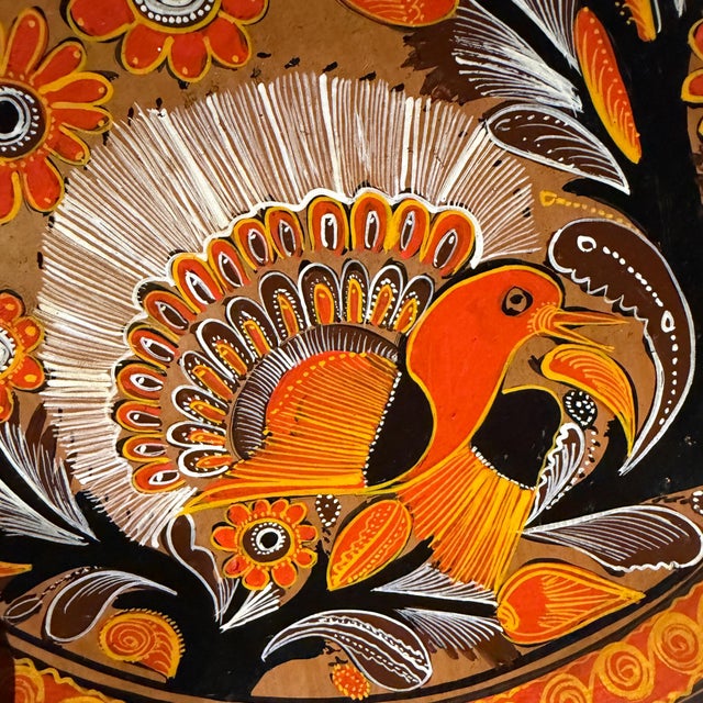 Folk Art Charger Decorative Terracotta Plate From Tonalá Mexico For Sale - Image 11 of 18