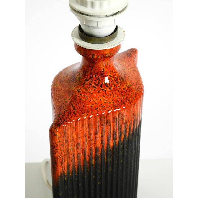 Ceramic Table Lamp in Red and Black by Kaiser Leuchten, 1960s For Sale - Image 10 of 17