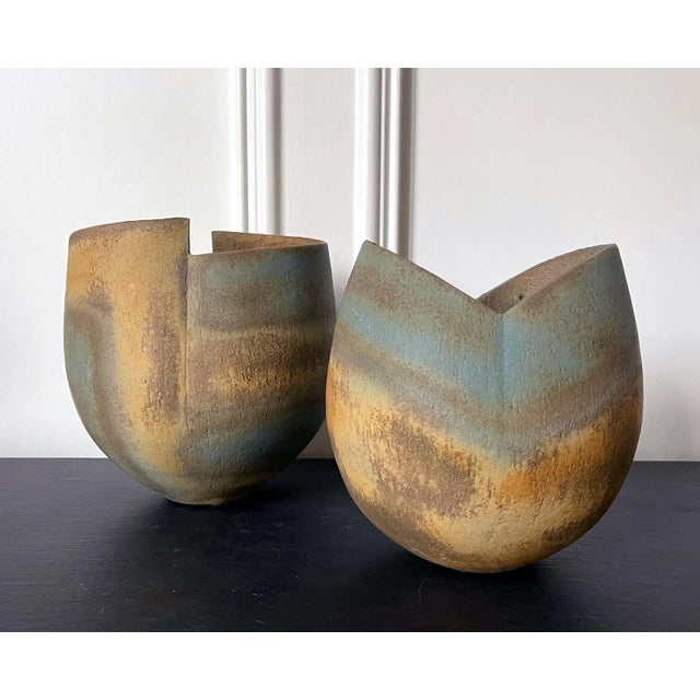 Brown Late 20th Century Ceramic Vase Vessel by British Studio Potter John Ward For Sale - Image 8 of 13