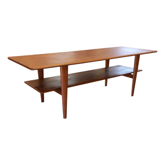 Teak Coffee Table with Drawers by Johannes Andersen for CFC Silkeborg, 1960s For Sale