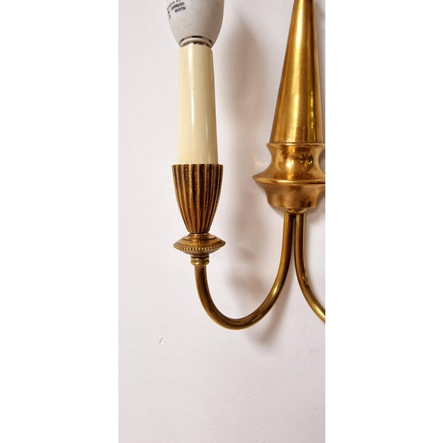 Gold Brass Wall Lights, 1950s, Set of 2 For Sale - Image 8 of 10