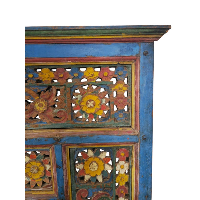 19th Century Large Early 19th Century Polychrome Carved Wood Fireplace Surround, India For Sale - Image 5 of 11