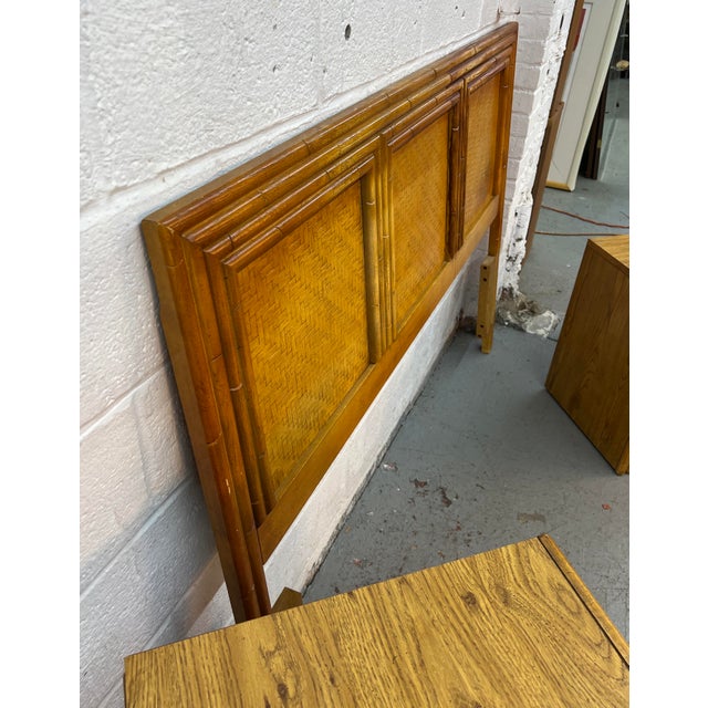 Mid-Century Modern Vintage Faux Bamboo Headboard by Lea For Sale - Image 3 of 3
