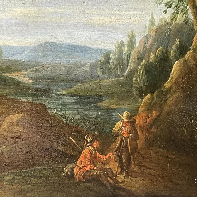 Follower of Jan Peeter Verdussen, Wooded Landscape & Village Scene, Oil on Panels, 18th Century, Set of 2 For Sale - Image 12 of 18