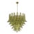 1980s Mazzega Style Murano Glass Olive Green Petal Chandelier For Sale