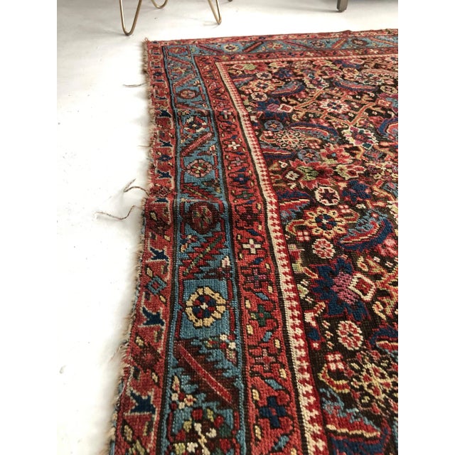 Boho Chic Antique Eggplant, Magenta & Sky Blue Water Garden Design Rug, 5.9 x 13.10 For Sale - Image 3 of 11
