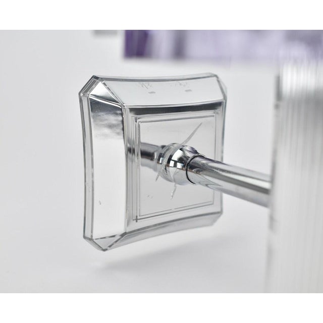 Metal Vintage Mid Century Modern Amethyst Wall Sconces Silver Lights | Fixtures Bedside Purple French Ice Glass - a Pair For Sale - Image 7 of 9