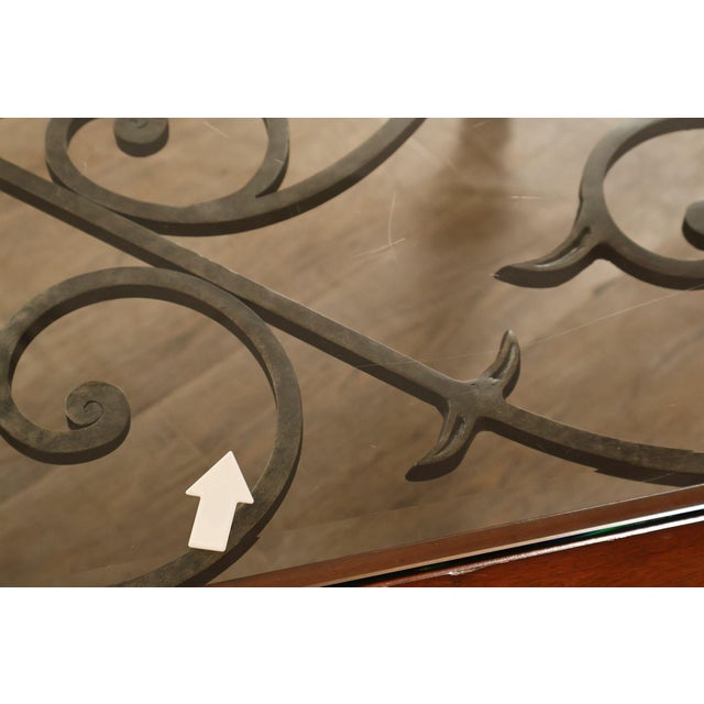 Ethan Allen Tuscany Glass Top Coffee Table With Iron Scroll Base For Sale - Image 18 of 18