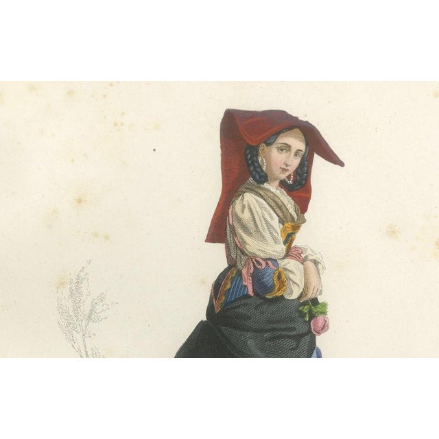 Italian Women Folk Costume Engravings, 1850, Engraving For Sale - Image 10 of 12
