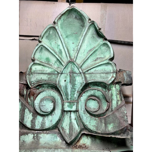 Antique Oxidized Copper Building Fragment Beaux-Arts Style Repousse For Sale - Image 12 of 12