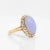 Vintage 14k Gold, Type a Lavender Jadeite, and Diamond Cocktail Ring For Sale - Image 11 of 12