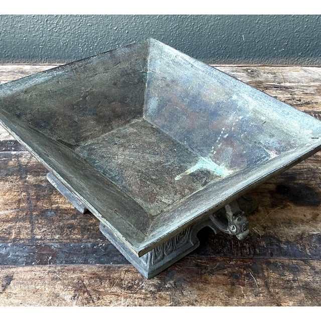 Vintage Etched Bronze Decorative Bowl For Sale In West Palm - Image 6 of 18