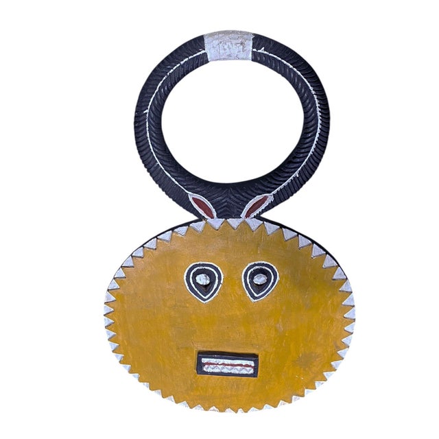 Vintage Large African Baule Goli Ceremonial Mask I Coast 44" H For Sale - Image 4 of 5