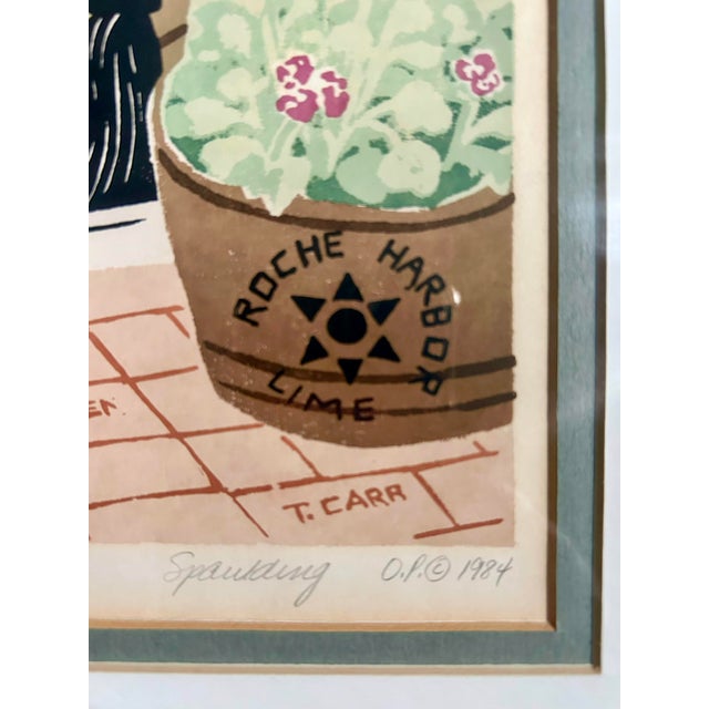 Green 1984 Nancy & Lewis Spaulding Signed Serigraph "Garden Walk" For Sale - Image 8 of 8