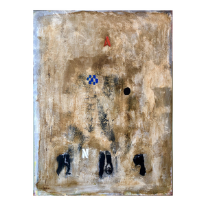 Unknown, French Pop Art Modernist Textured Painting Abstract With Stencilled Letters, c.1980