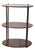 1930s Mahogany Brass Three Tier Oval English Campaign Style Etagere Shelf For Sale