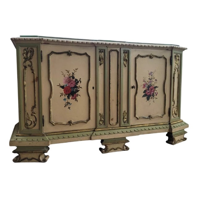 Venetian Baroque Style Lacquered Chest of Drawers For Sale