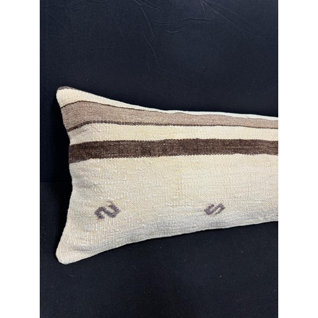 Turkish Hemp Pillow Cushion Natural Beige Brown Cushion Cover 12x46 #30324TW Enhance your home decor with our Kilim Pillow...