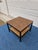 Square Black and Rattan Faux Walnut Top Side Table For Sale - Image 9 of 12