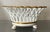 White Antique 19th Century French Empire Paris Porcelain Gold & White Basket or Corbeille With Lion Paw Feet For Sale - Image 8 of 13