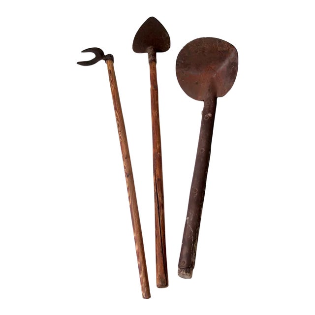 Antique Primitive Gardening Garden Tool Set of 3 For Sale