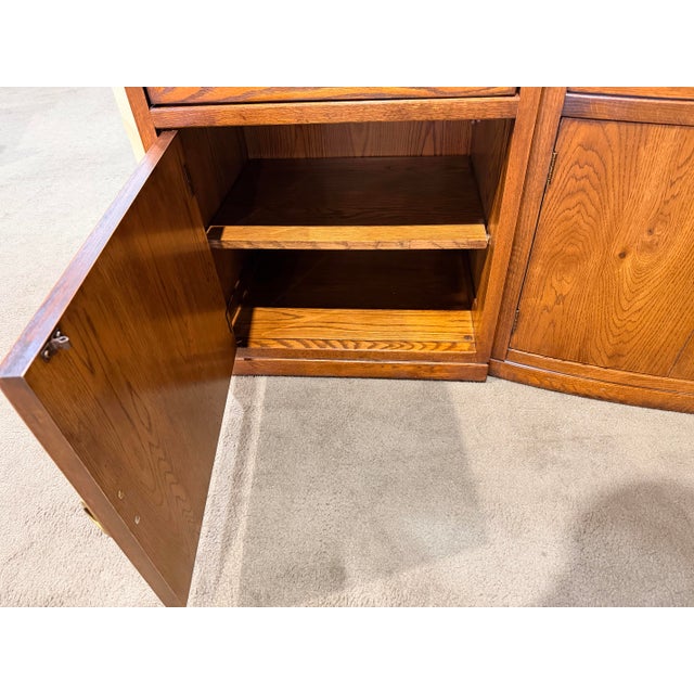 Thomasville Oak Vintage Wall Unit Cabinet For Sale - Image 9 of 10
