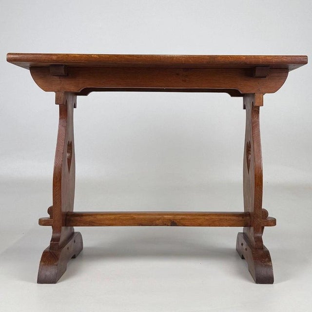 Antique Early 20th Century English Arts & Crafts Golden Oak Coffee Table For Sale - Image 6 of 11