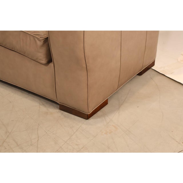 Wood Century Furniture Leather Sectional Sofa For Sale - Image 7 of 18