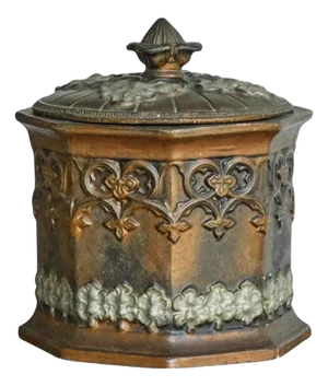 Antique Gothic Revival Style Lidded Tobacco Pot, 19th Century