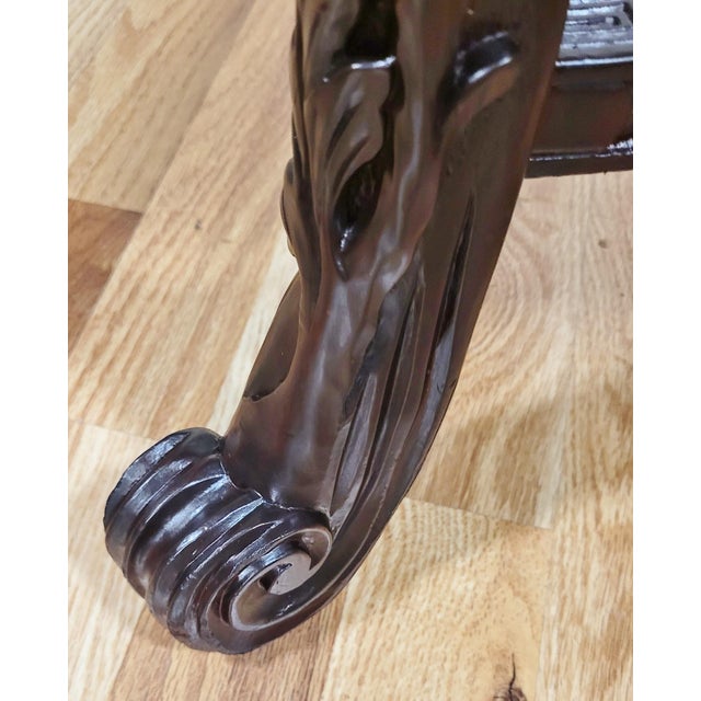 Antique Japanese Carved Lotus Flower Pedestal Table Plant Stand For Sale - Image 12 of 12