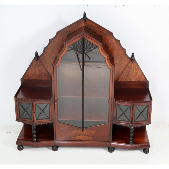 Dutch Art Deco Walnut and Burl Vitrine by Max Coini, 1920s For Sale - Image 15 of 15