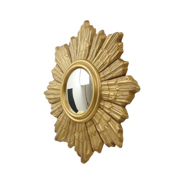 1970s Convex Gilt Sunburst Mirror, 1960s For Sale - Image 5 of 16