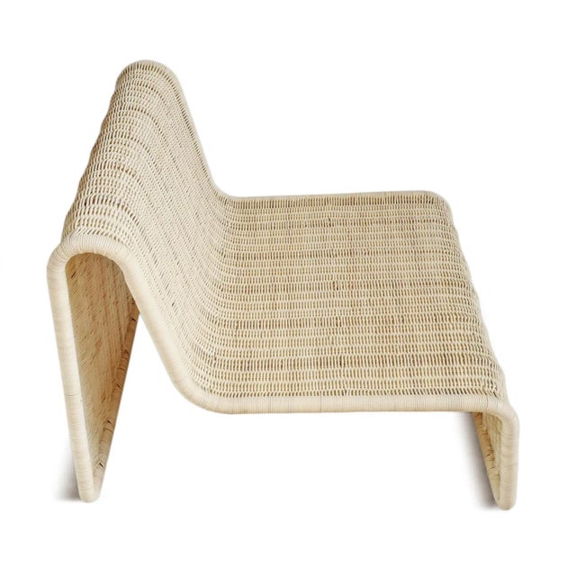 2020s Modern Raw Wicker Wide Chair For Sale - Image 5 of 8