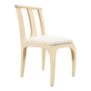 Enrique Garcel Colombian Tessellated Bone Chair With Bouclé For Sale