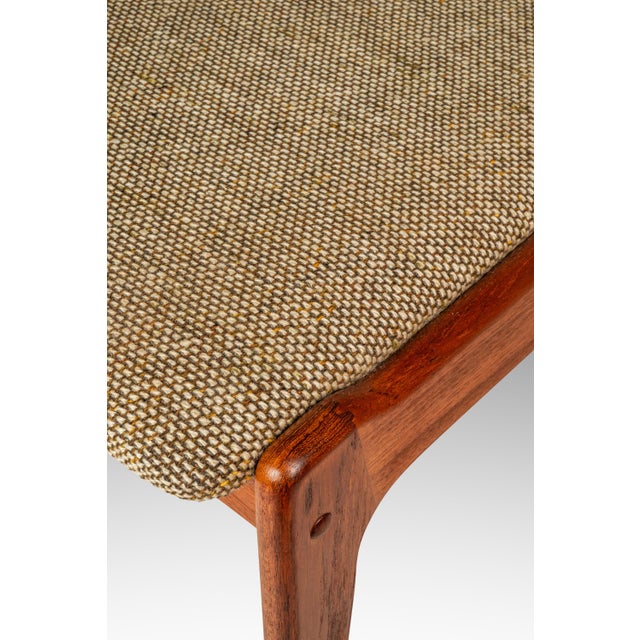 Danish Mid-Century Modern Dining / Desk Chair in Solid Teak & Original Oatmeal Fabric Attributed to Scandinavia Woodworks Co., C. 1970's For Sale - Image 16 of 18