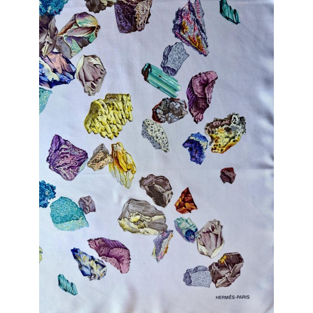 Late 20th Century HERMÈS MINÉRAUX Silk Scarf designed by Grygkar Hugo 1984 For Sale - Image 5 of 11