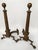 Made in France in the Late 19th Century, these tall brass andirons have ball finial tops and fluted column guards that...