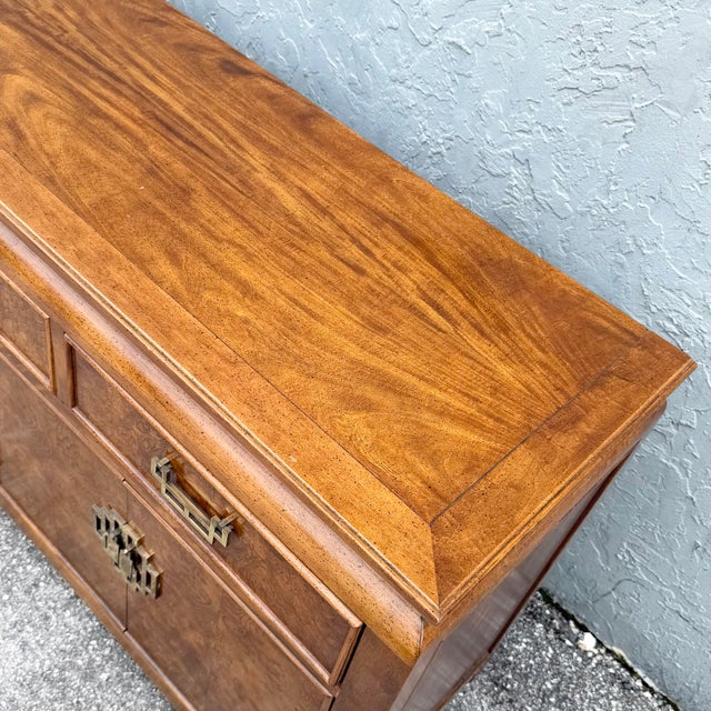 Vintage Chinoiserie Burlwood Credenza by Century Furniture For Sale In West Palm - Image 6 of 11