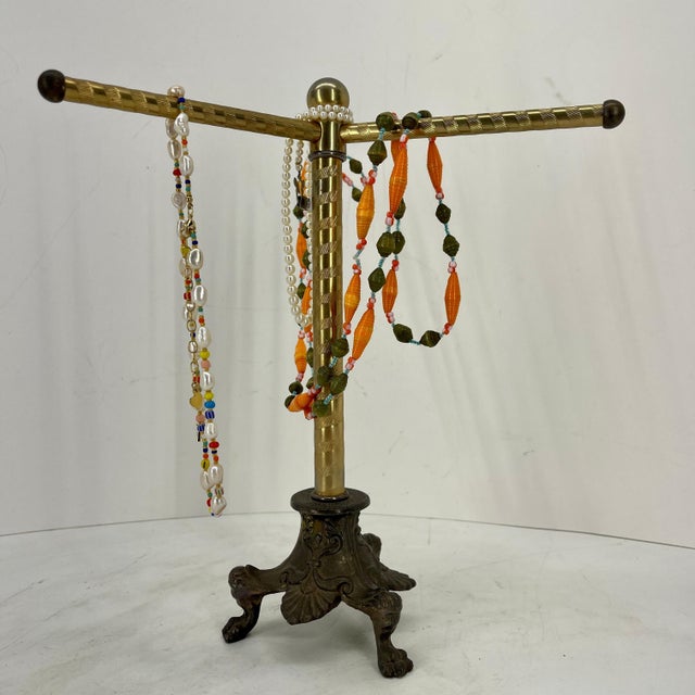 American Three Armed Brass & Bronze Jewelry Stand, Mid 20th Century For Sale - Image 12 of 12