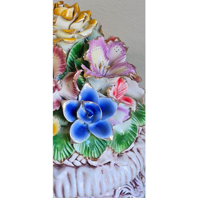 Vintage Italian Capodimonte-Style Porcelain Floral Centerpiece For Sale - Image 13 of 18